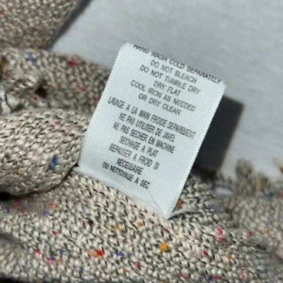 Joie Tweed Knit Fringe Cotton Blend Cardigan in Beige Confetti Size Medium - Picture 8 of 9